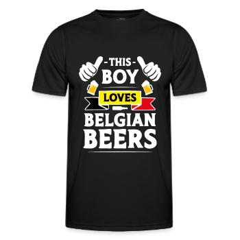 This boy loves Belgian beers - T-shirt sport Homme - noir - Devant - AI Model Male 178 dark (178cm)