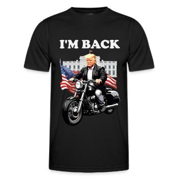 Our president is back for 2024 US election - Men's Functional T-Shirt - black - Front - AI Model Male 178 dark (178cm)