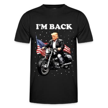 Our president is back for 2024 US election - Men's Functional T-Shirt - black - Front - AI Model Male 178 dark (178cm)