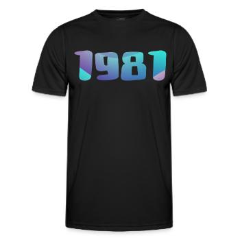Geburtstagsgeschenk 1981 Jahrgang 1981 Retro 1981 - Männer Funktions-T-Shirt - Schwarz - Vorne - AI Model Male 178 dark (178cm)