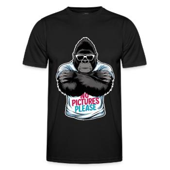 No pictures please - Men's Functional T-Shirt - black - Front - AI Model Male 178 dark (178cm)