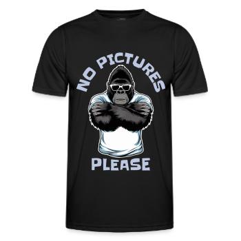 No pictures please - Men's Functional T-Shirt - black - Front - AI Model Male 178 dark (178cm)