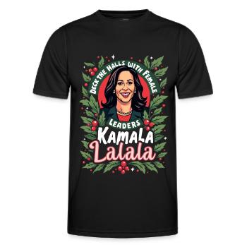 Kamala LALALA Female Leaders 2024 Elections - Men's Functional T-Shirt - black - Front - AI Model Male 178 dark (178cm)
