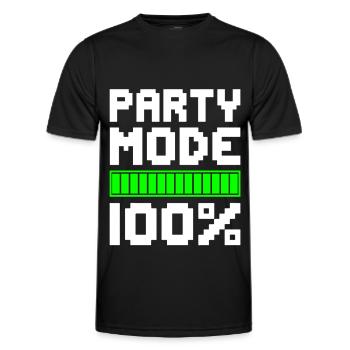 PARTY MODE 100% Celebrating Fun - Men's Functional T-Shirt - black - Front - AI Model Male 178 dark (178cm)
