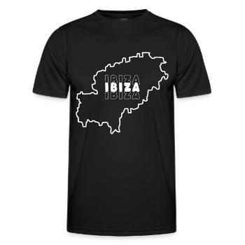 Carte de l’île d’Ibiza Espagne Îles Baléares - T-shirt sport Homme - noir - Devant - AI Model Male 178 dark (178cm)