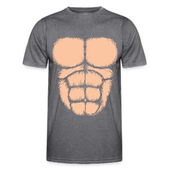 Gorilla Chest Muscles Sixpack - Men's Functional T-Shirt - dark melange  - Front - AI Model Male 178 dark (178cm)