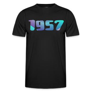 Geburtstagsgeschenk 1957 Jahrgang 1957 Retro 1957 - Männer Funktions-T-Shirt - Schwarz - Vorne - AI Model Male 178 dark (178cm)