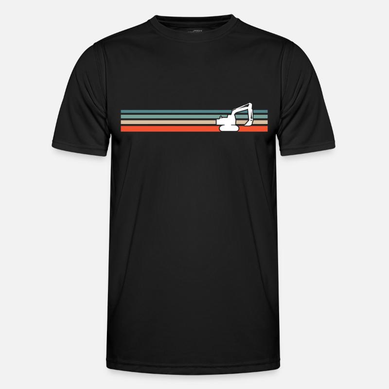 retro excavator construction site - Men's Functional T-Shirt - black