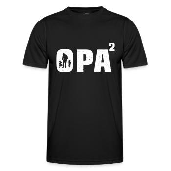 Opa hoch 2 zweifacher opa mit 2 enkelkinder - Männer Funktions-T-Shirt - Schwarz - Vorne - AI Model Male 178 dark (178cm)