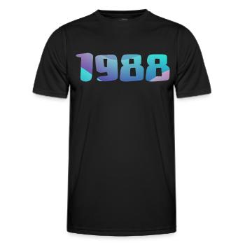 1988 Geburtstagsgeschenk Vintage 1988 Retro 1988 - Männer Funktions-T-Shirt - Schwarz - Vorne - AI Model Male 178 dark (178cm)