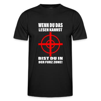 Furz Zone Furzzone Fart Zone Lustiger Spruch - Männer Funktions-T-Shirt - Schwarz - Vorne - AI Model Male 178 dark (178cm)