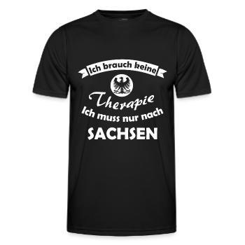 Die Therapie in Sachsen - Männer Funktions-T-Shirt - Schwarz - Vorne - AI Model Male 178 dark (178cm)