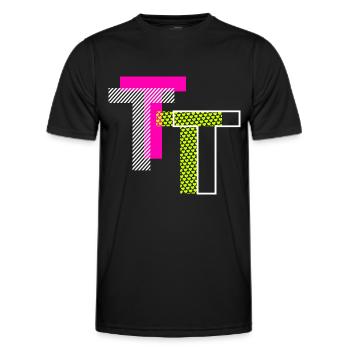 Buchstabe T - Männer Funktions-T-Shirt - Schwarz - Vorne - AI Model Male 178 dark (178cm)