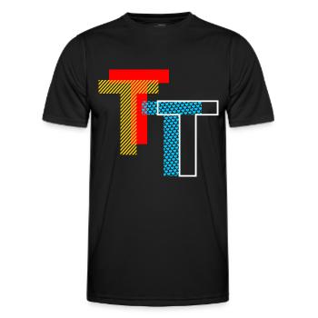 T Initial - Männer Funktions-T-Shirt - Schwarz - Vorne - AI Model Male 178 dark (178cm)