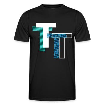 T Letter - Men's Functional T-Shirt - black - Front - AI Model Male 178 dark (178cm)