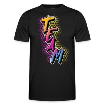 Team - Männer Funktions-T-Shirt - Schwarz - Vorne - AI Model Male 178 dark (178cm)