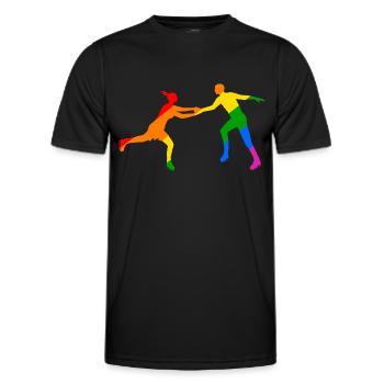 Duo de patineurs colorés - T-shirt sport Homme - noir - Devant - AI Model Male 178 dark (178cm)