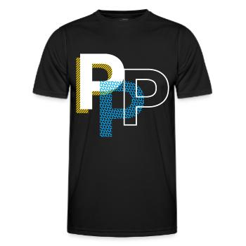 Anfangsbuchstabe P - Männer Funktions-T-Shirt - Schwarz - Vorne - AI Model Male 178 dark (178cm)