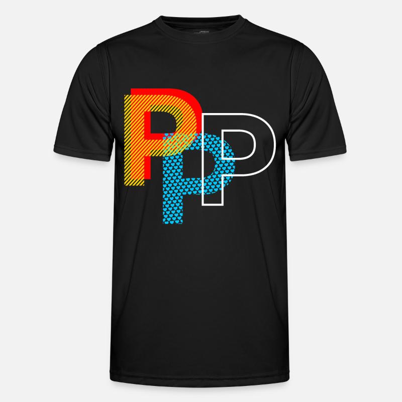 Buchstabe P - Männer Funktions-T-Shirt - Schwarz