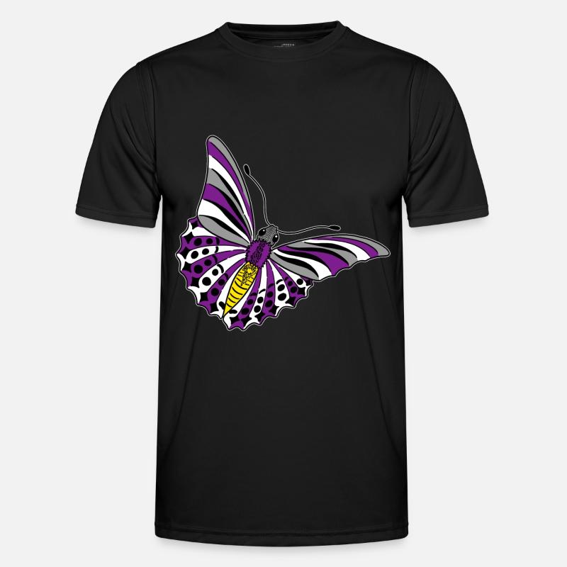 butterfly asexual non binary labrys lesbian - Men's Functional T-Shirt - black