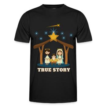 True Story Joseph Maria Jesus Christmas Night - Männer Funktions-T-Shirt - Schwarz - Vorne - AI Model Male 178 dark (178cm)