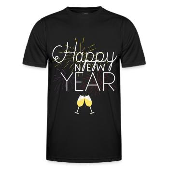 Happy New Year Celebration - Männer Funktions-T-Shirt - Schwarz - Vorne - AI Model Male 178 dark (178cm)
