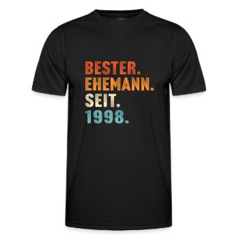 Bester ehemann seit 1998 hochzeitstag - Männer Funktions-T-Shirt - Schwarz - Vorne - AI Model Male 178 dark (178cm)