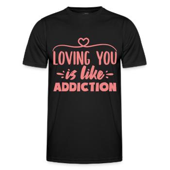 Vous aimer, c’est comme la dépendance Citations d’amour - T-shirt sport Homme - noir - Devant - AI Model Male 178 dark (178cm)