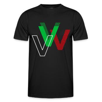 Buchstabe V - Männer Funktions-T-Shirt - Schwarz - Vorne - AI Model Male 178 dark (178cm)