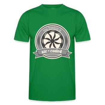Oldtimer Air-cooled boxer engine Saying freedom - Men's Functional T-Shirt - kelly green - Front - AI Model Male 178 dark (178cm)