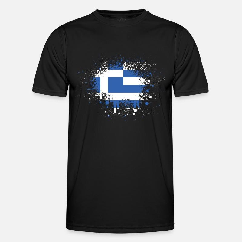 Grèce drapeau blob Athènes Crète Kos Hellas T-shirt sport Homme