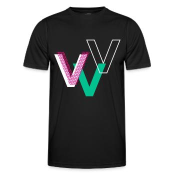 V Buchstabe - Männer Funktions-T-Shirt - Schwarz - Vorne - AI Model Male 178 dark (178cm)