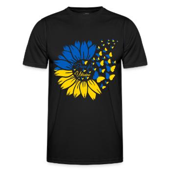 Peace For Ukraine - Männer Funktions-T-Shirt - Schwarz - Vorne - AI Model Male 178 dark (178cm)