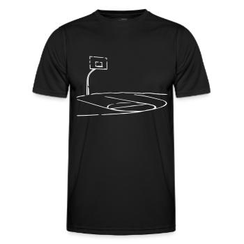 basket-ball court - T-shirt sport Homme - noir - Devant - AI Model Male 178 dark (178cm)