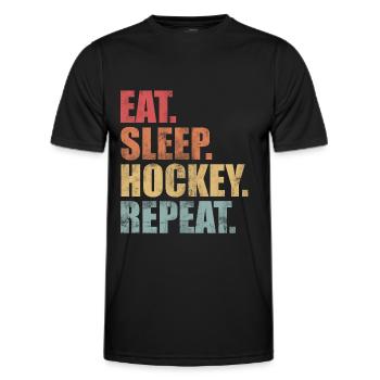 Hockey field hockey ice hockey - Men's Functional T-Shirt - black - Front - AI Model Male 178 dark (178cm)
