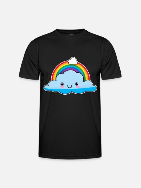 Cute cloud with rainbow - Men's Functional T-Shirt - black
