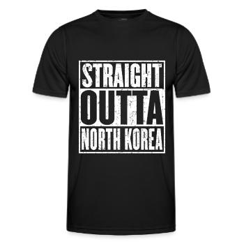 Straight Outta Corée du Nord Vintage - T-shirt sport Homme - noir - Devant - AI Model Male 178 dark (178cm)