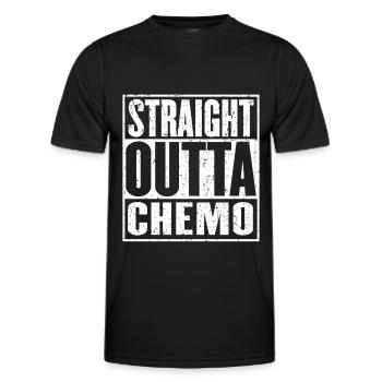 Straight Outta Chemo Cancer Survivor Chemotherapy - Men's Functional T-Shirt - black - Front - AI Model Male 178 dark (178cm)