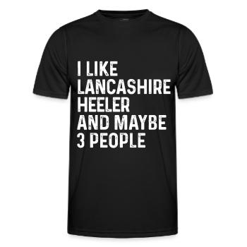 J’aime Lancashire Heeler et peut-être 3 personnes Dog - T-shirt sport Homme - noir - Devant - AI Model Male 178 dark (178cm)