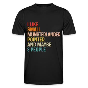 J’aime le petit pointeur Munsterlander et peut-être 3 - T-shirt sport Homme - noir - Devant - AI Model Male 178 dark (178cm)
