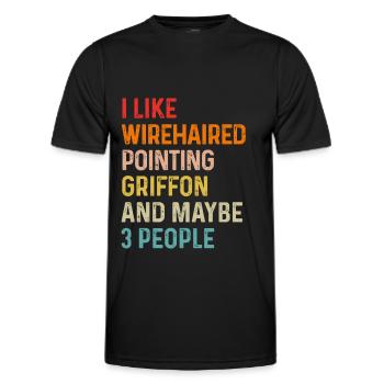I Like Wirehaired Pointing Griffon And Maybe 3 - Men's Functional T-Shirt - black - Front - AI Model Male 178 dark (178cm)