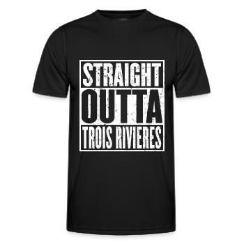 Straight Outta Trois-Rivieres Vintage - Men's Functional T-Shirt - black - Front - AI Model Male 178 dark (178cm)