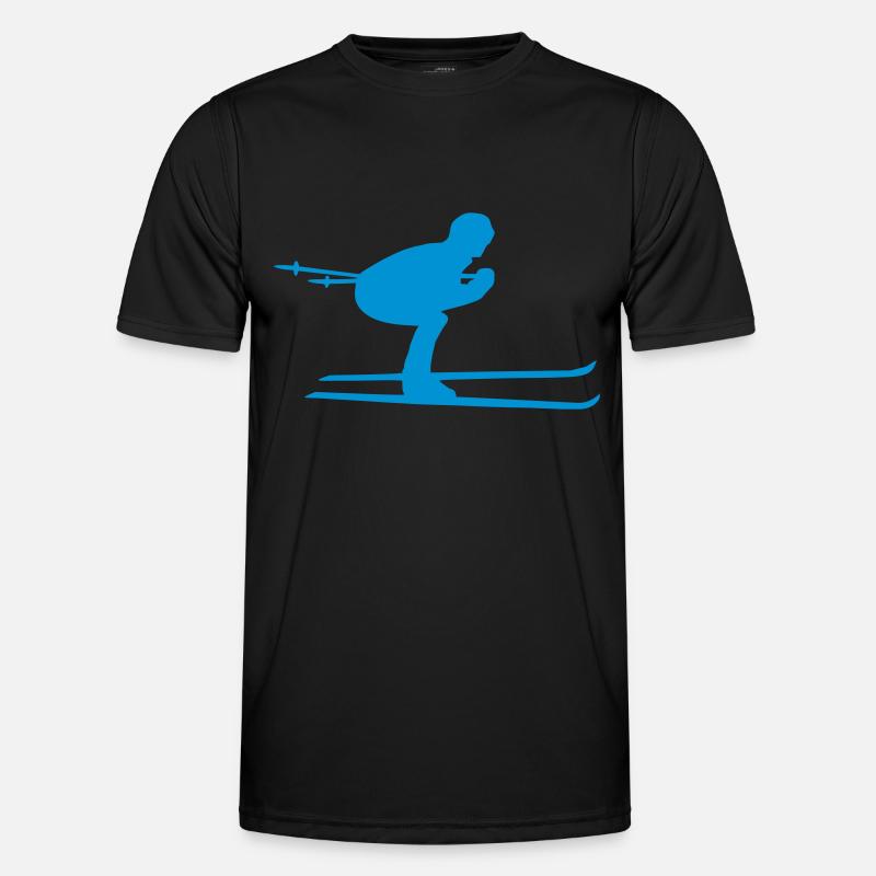 Ski - Männer Funktions-T-Shirt - Schwarz