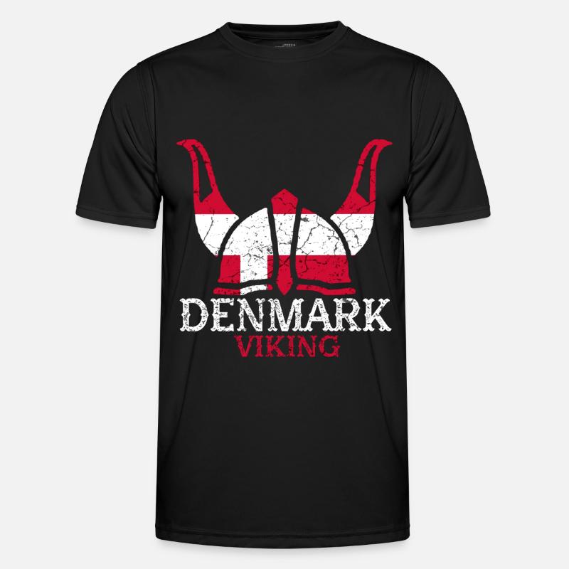 Dänemark Wikinger - Männer Funktions-T-Shirt - Schwarz