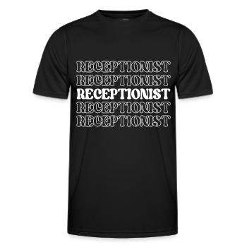 Réceptionniste, réceptionniste, réceptionniste, réception - T-shirt sport Homme - noir - Devant - AI Model Male 178 dark (178cm)