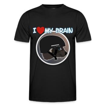 J'aime mon cerveau Wolverine s'en fiche - T-shirt sport Homme - noir - Devant - AI Model Male 178 dark (178cm)