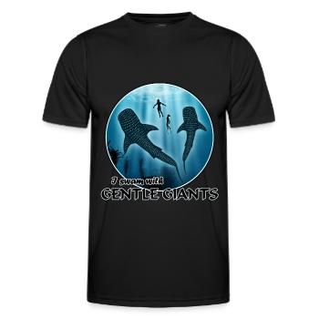 Whale sharks - Men's Functional T-Shirt - black - Front - AI Model Male 178 dark (178cm)