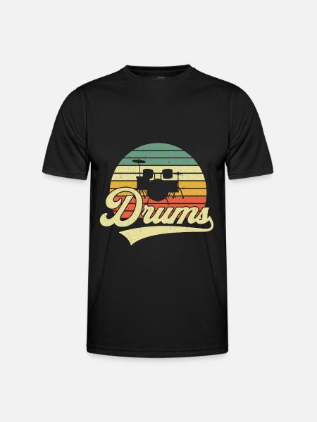 Schlagzeug Drums Retro Vintage - Men's Functional T-Shirt - black