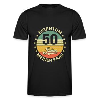 50 Hochzeitstag Goldene Hochzeit Ehemann Geschenk - Männer Funktions-T-Shirt - Schwarz - Vorne - AI Model Male 178 dark (178cm)