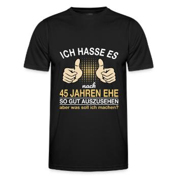 45 Hochzeitstag Messinghochzeit Geschenk - Männer Funktions-T-Shirt - Schwarz - Vorne - AI Model Male 178 dark (178cm)